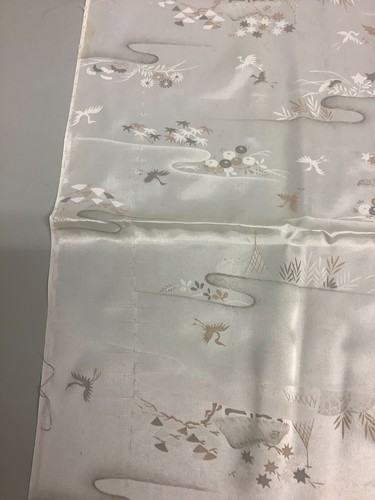 Tela Kimono Japonés Vintage Tela Boro Poliéster Blanco Suciedad 29.1x13.7 pulgadas - Imagen 9 de 20