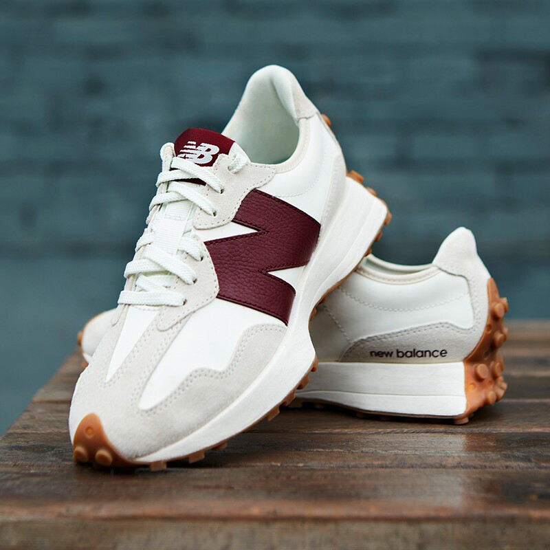 Size 9 - New Balance 327 White Dark Red W for sale online | eBay