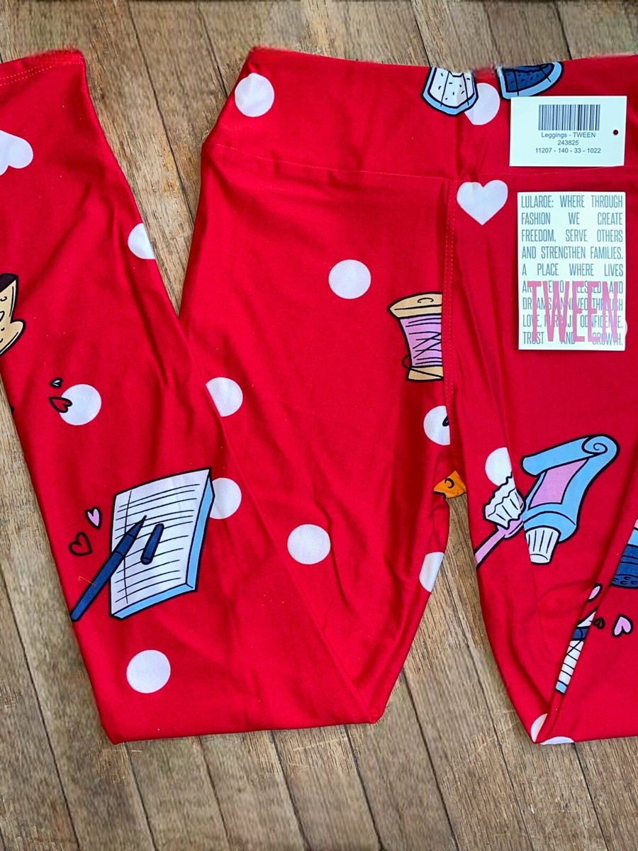 LULAROE TWEEN LEGGINGS • JUNIORS 8-16, ADULTS 00-0 • VALENTINES