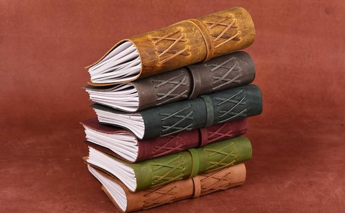 Genuine Leather Diary - Handmade Vintage Leather Journal- Turquoise Color- 15x10 - Picture 8 of 8