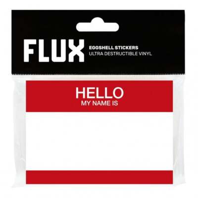 Flux ''Hello My Name Is'' Eierschalenaufkleber (50) schwer zu entfernen Vinyl-Etiketten