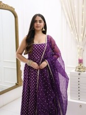 Festival Wear Jacquard Silk Gown And Bottom With Stylish Dupatta For Women