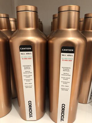 Corkcicle Copper Triple Insulated Canteen Water Bottle 16 oz +