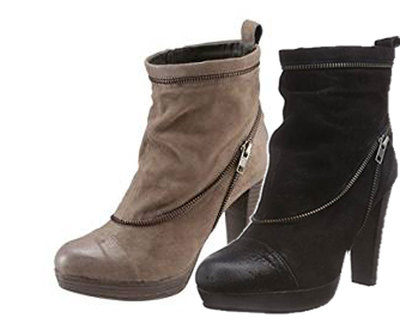 SPM SALE High Heel Stiefelette braun taupe schwarz antik Wildleder neu 