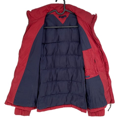 TOMMY HILFIGER Red Quilted Down Puffer Jacket Coat Size S - Picture 3 of 11