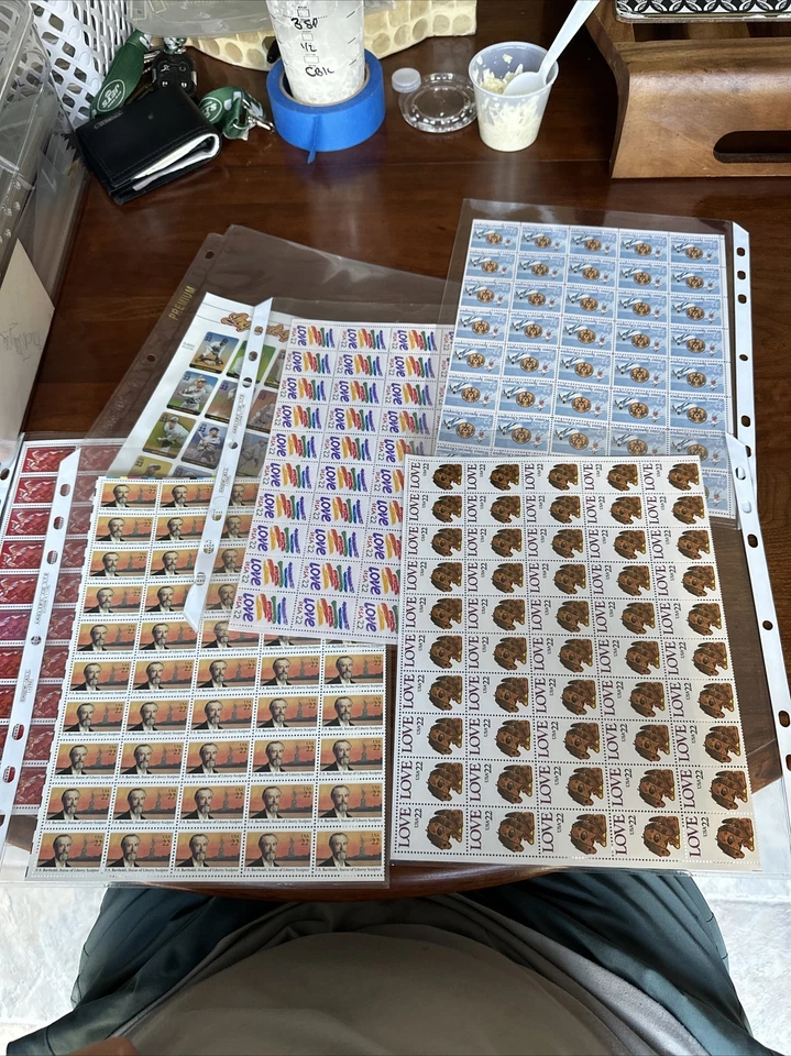 US Plate Stamps #2202 22c Love Series: Puppy Love Vintage FULL SHEETS $60 Face - Image 2 of 4