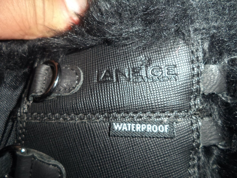 Laneige Canada Womens 7.5 Snow Boots Brown Leather Faux Fur Trim