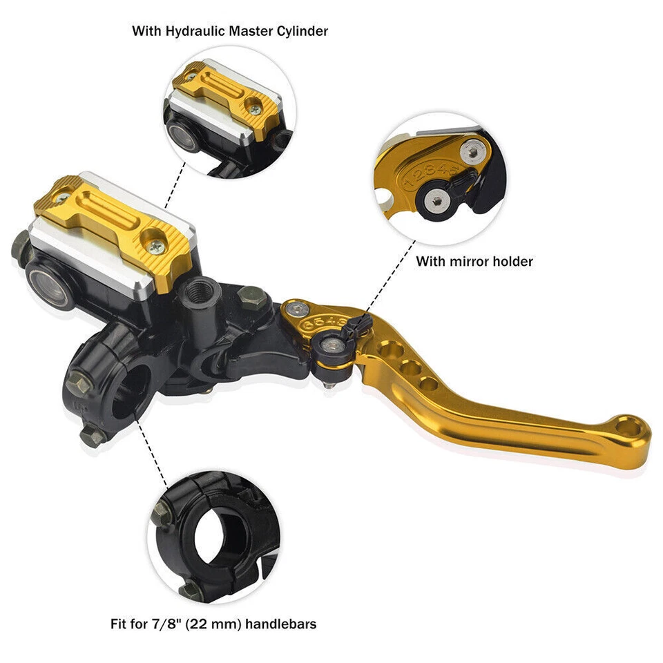 For Yamaha warrior 350 1987-2004 Brake Clutch Levers Master Cylinder Reservoir - Image 3 of 4