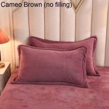 Solid Fluffy Coral Fleece Bedding Pillow Case Cover Bedroom Living Room 1 Pair