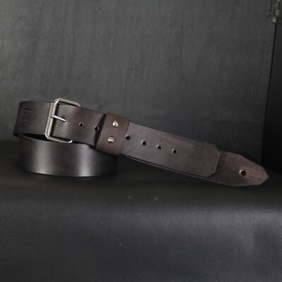 Handmade Guitar Strap. Premium Leather. 2 inches Wide. Antique BLACK 