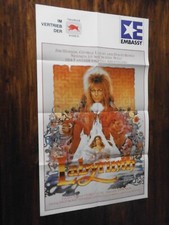 ° DAVID BOWIE - ORIG.- TAURUS / EMBASSY - LABYRINTH - WERBEPLAKAT - CA. A1 - TOP