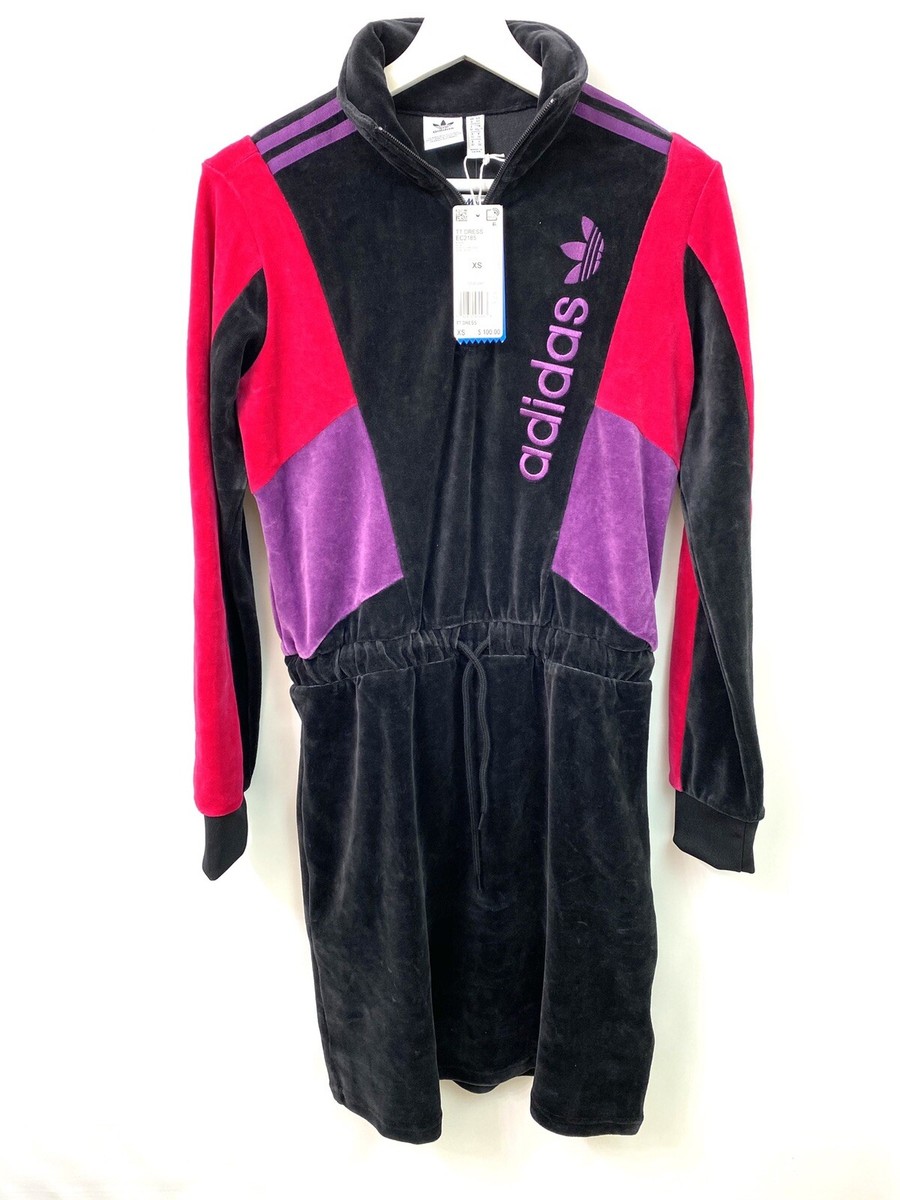 NWT Adidas Velour Logo Track Dress Size XS $100 EC2185 | eBay NWT Adidas Velour Logo Track Dress Size XS $100 EC2185 | eBay