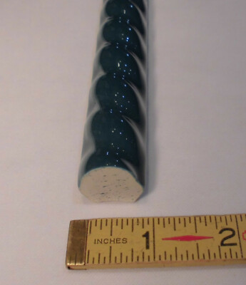 1 pc. Glossy Teal Ceramic Sizzle Liner Rope Tiles 3/4'' X 6'' American Olean  New
