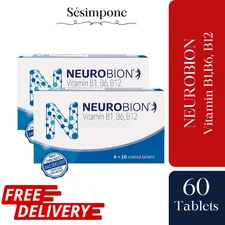 2 BOX NEUROBION Vitamin B1, B6, B12 Nerve Relief, Numbness & Tingling 60 Tablets