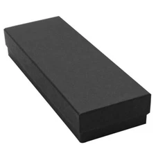 100 Matte Black Cotton Filled Boxes Jewelry Gift Box 8" x 2" x 1"