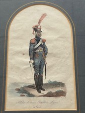 Rare gravure soldat Napoléon armée 1er empire train artillerie légère Delpech