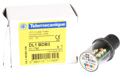 Telemecanique DL1 BDB3 LED Cluster Green Lampe Leuchte Signalleuchte Grün 24V
