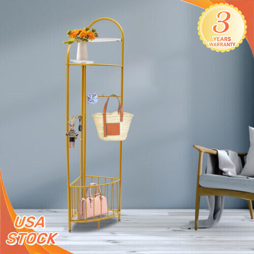 Hall Entryway Garment Storage Coat Rack Holder Hanger Furniture Floor Stand USA