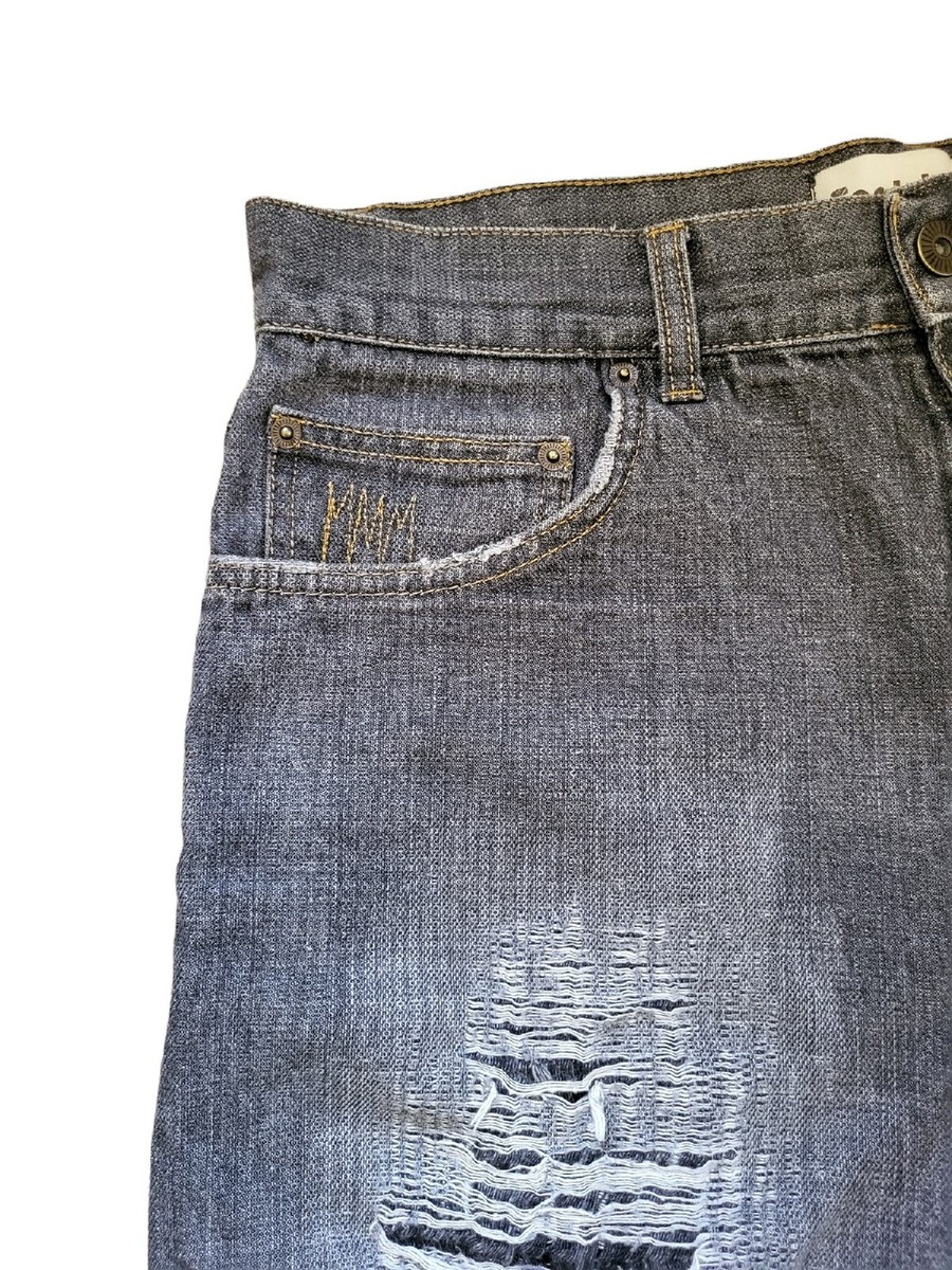 Distressed Footlocker Denim Jeans Shorts Jorts Mens 32 Hip