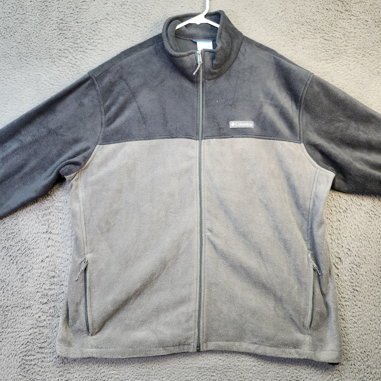 Columbia Jacket Mens 2XL Gray Full Zip Fleece Outdoor Hiking Warm Pockets XXL