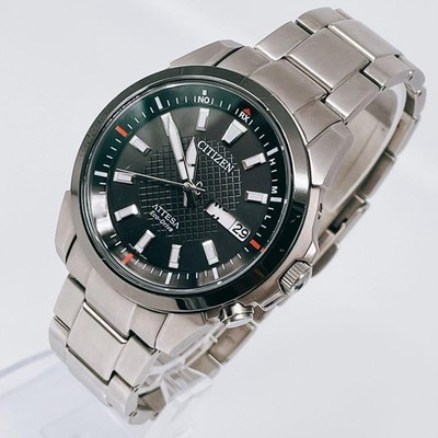 Citizen Attesa Solar Titanium Eco-Drive Watch Black Dial