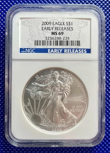 2009 ~ Silver Eagle S$1 ~ NGC MS69 ~ EARLY RELEASES ~ #3256288-235