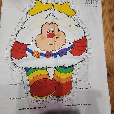 1983 Hallmark Rainbow Brite TWINK 16'' Stuffed Doll Pillow Fabric Pattern Uncut