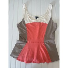 Express Color Block Tank Top Peplum Flutter Waist Size Women's Large