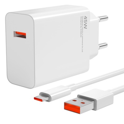 45W Caricatore Rapido Adattatore USB per Redmi Note 14 Pro 14 13 12 POCO X7,Caricabatterie per Turbo con 6A Cavo USB C 2m per Xiaomi Pad 7 11 Lite