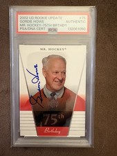 GORDIE HOWE SIGNED 2022 UD ROOKIE UPDATE 75TH BIRTHDAY AUTOGRAPHED HOCKEY CARD