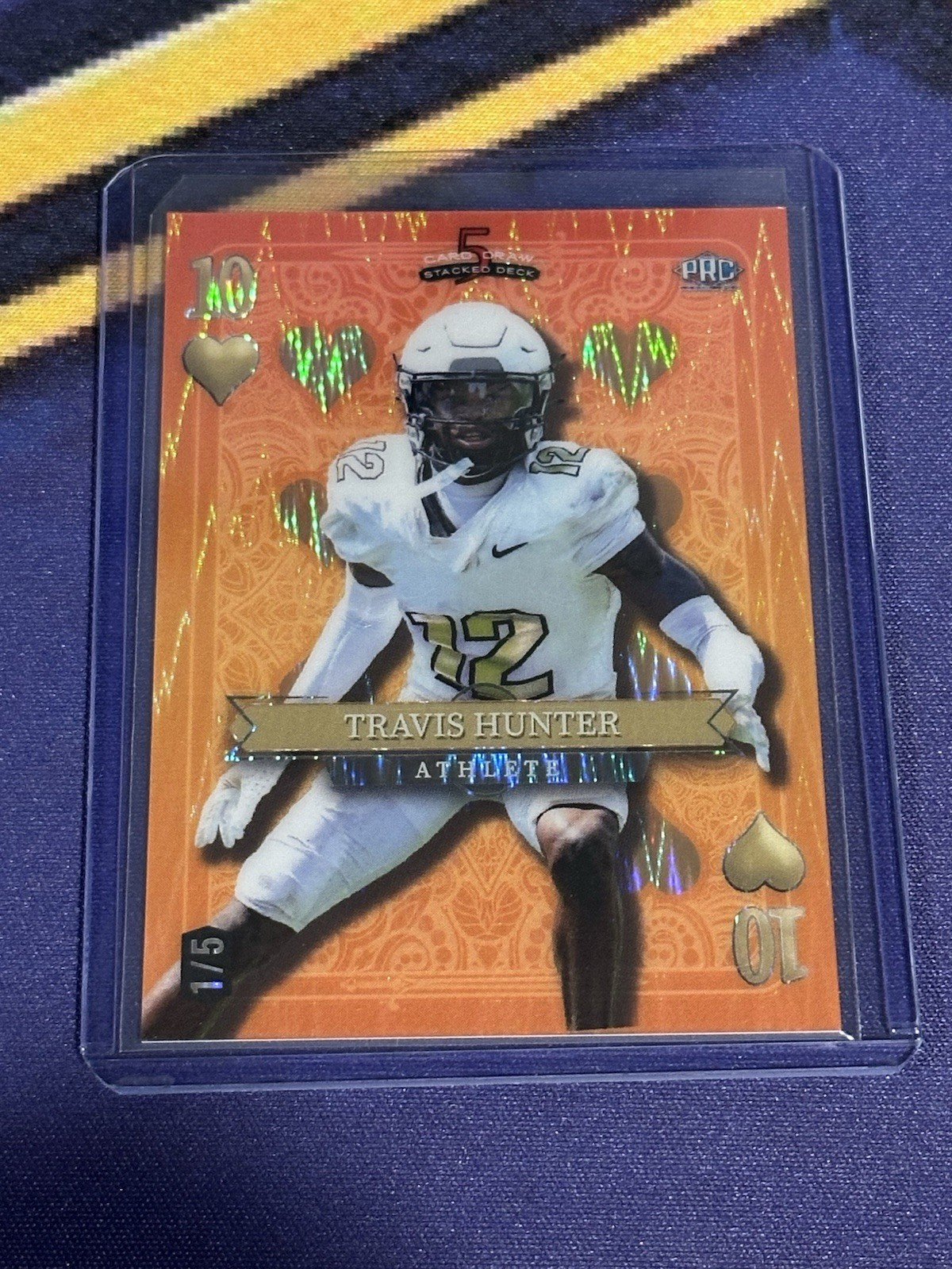 2024 Wild Card Travis Hunter 5 Card Draw SDPH-THN 10 Hearts 1/5 Rookie