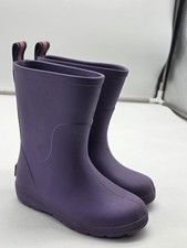 Totes Boots Kids Size 8 Purple Everywear Waterproof Rain Pull On Damage