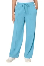 Peace Love World Women's French Terry Pull-On Pintuck Pants Blue