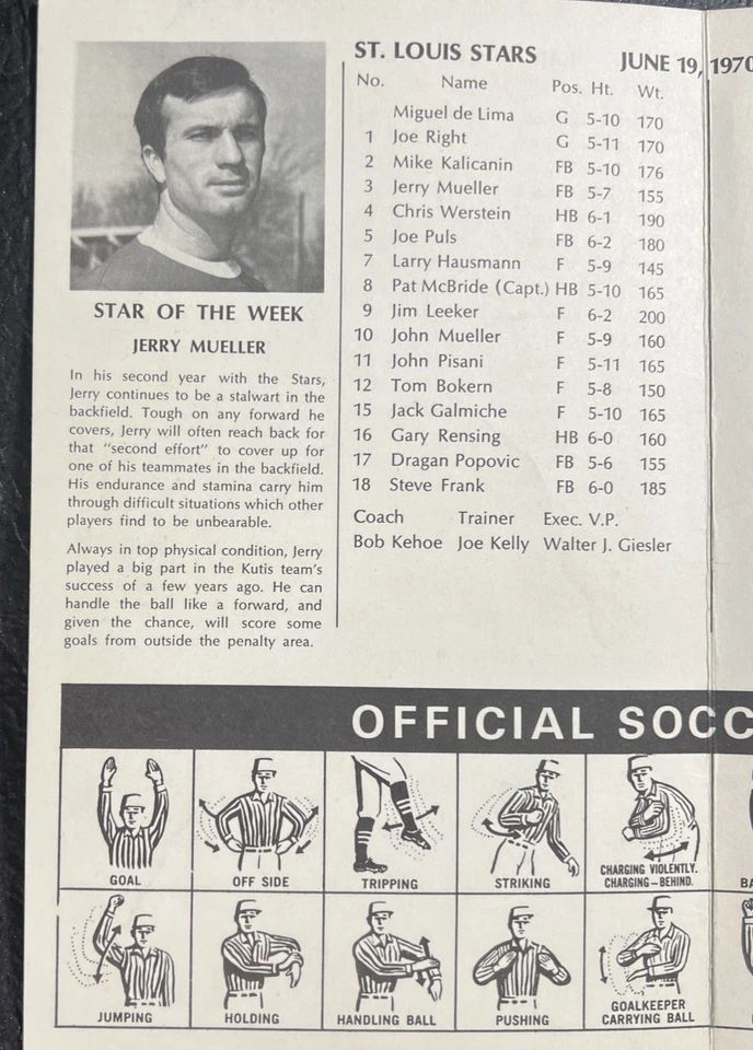 St. Louis Stars Soccer Club vs Kansas City Spurs Program June 19, 1970 NASL - Image 4 of 4