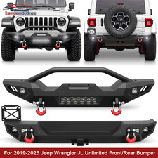 For 2019-2025 Jeep Wrangler Jl Unlimited Frontrear Bumper W Led Light D-rings