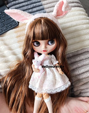 Blythe Doll Open Pouting Mouth Tan Skin Matte Face Custom OOAK 12'' Joint Body