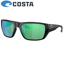 COSTA Polarized Sunglasses FINLET Matte Black Frame/580G Green Mirror Lenses