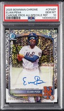 2025 BOWMAN CHROME PROSPECT AUTO SPECKLE REFRACTOR ELIAN PENA 121/299 PSA 10