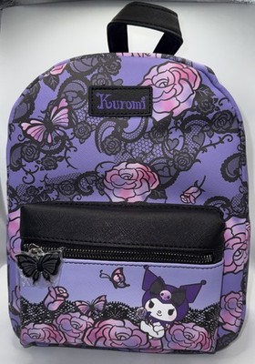 2023 Bioworld x Sanrio KUROMI Roses & Butterflies Mini Backpack - NWT