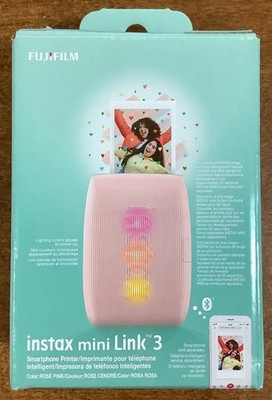 Fujifilm Instax mini Link 3 Smartphone Printer - Rose Pink - New! Free Shipping!
