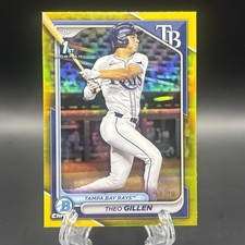 2024 Bowman Draft - Chrome Theo Gillen #BDC-73 Yellow Refractor /75 (RC)