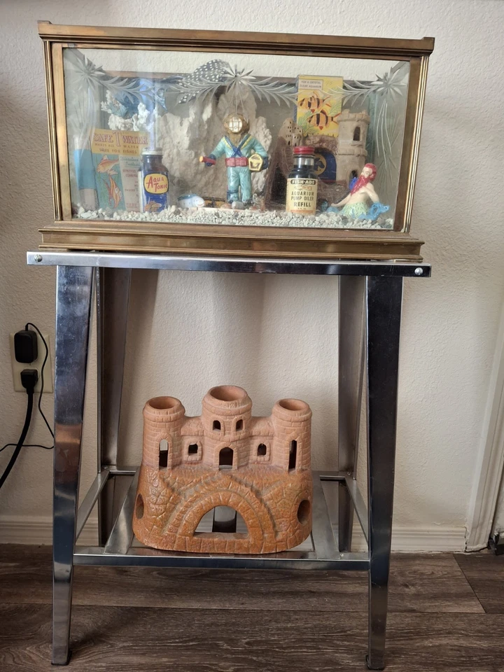 复古水族箱 19 世纪 90 年代美国 Terra Cotta 8 磅城堡 12.5 英寸宽 9 英寸高 — 第 4/4 张图片