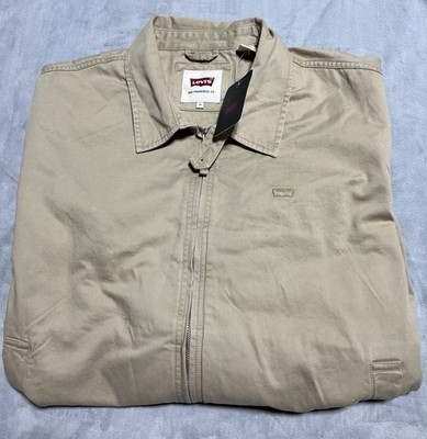 LEVIS  ZIP UP COLLARD Bomber  JACKET Khaki Size XL stylish