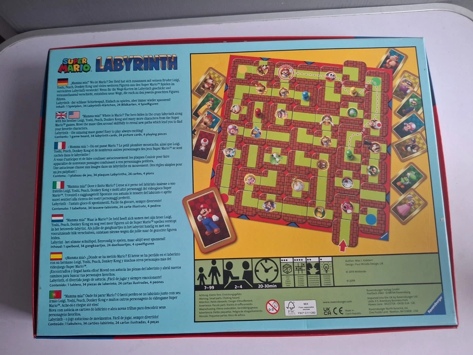 Super Mario Labyrinth • Maze Board Game • 2019 • Fully Complete - Image 2 of 4