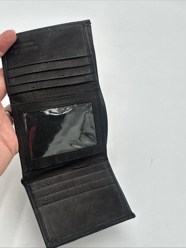 Genuine Leather Wallet Men’s Black Leather - Picture 4 of 12