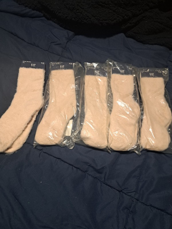 Gap Kids Girls S/M 5 Pairs Light Brown Cozy Socks