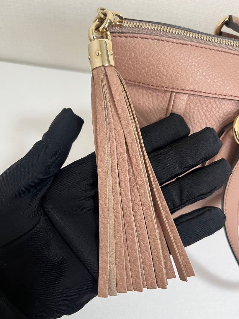 GUCCI Soho Tote Bag Pink Leather A4 Compatible Excellent Condition thumbnail 5