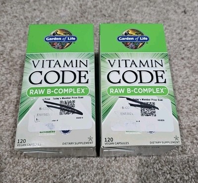 X2 Lot Garden of Life Vitamin Code Raw B-Complex 240 Vegan Caps Total GlutenFree