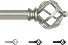 KAMANINA Antique Silver Curtain Poles 80 to 148 Cm, 19 Mm Diameter Curtain Poles