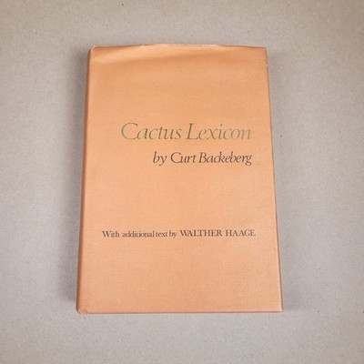 Cactus Lexicon: Enumeratio Diagnostica Cactacearum by Curt Backeberg 1977 HC DJ